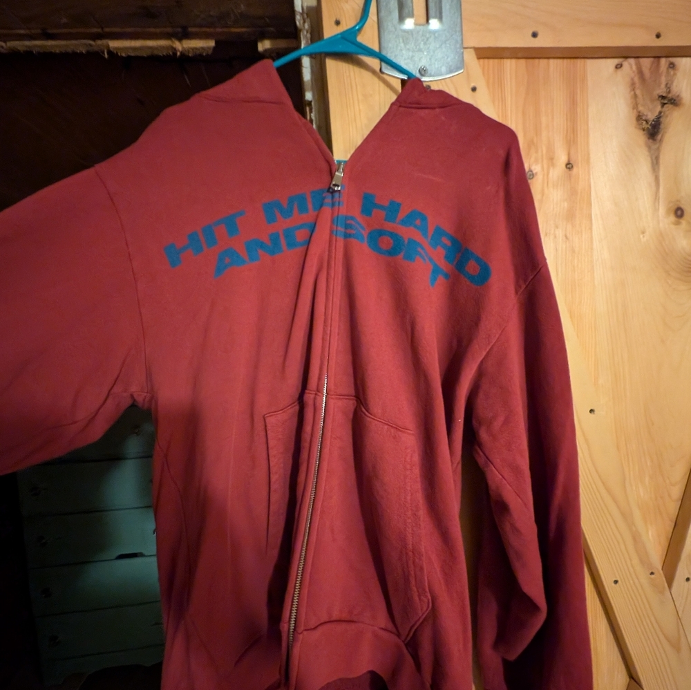 Billie Eilish - Hit Me Hard and Soft Exclusive Red Zip-up Hoodie Size XL